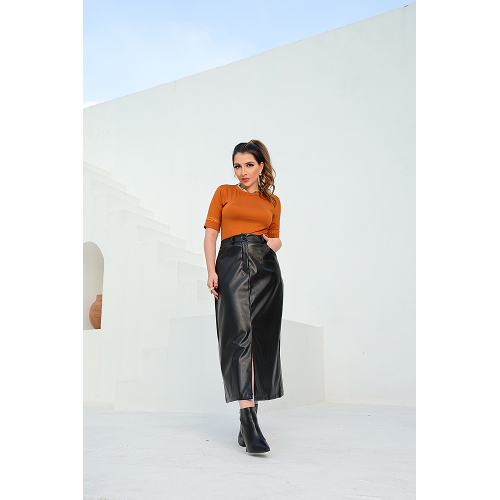 Blusa com Punho Renda - Modelo Rafaela Cor Laranja 2