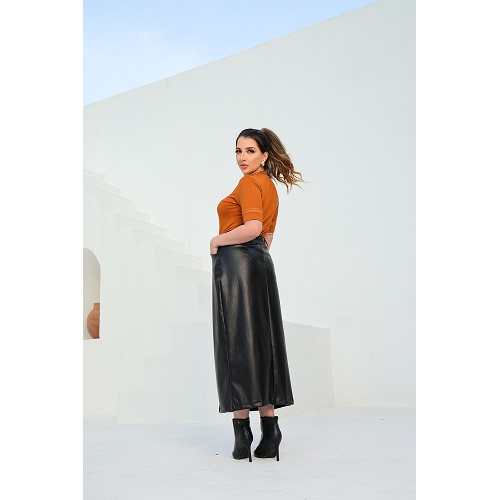 Blusa com Punho Renda - Modelo Rafaela Cor Laranja 4