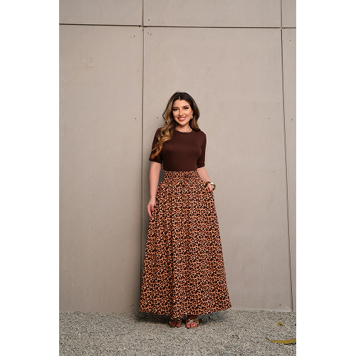 Blusa com Punho Renda - Modelo Rafaela Cor Marrom