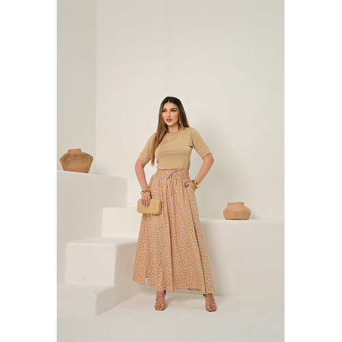 Blusa com Punho Renda - Modelo Rafaela Cor Nude